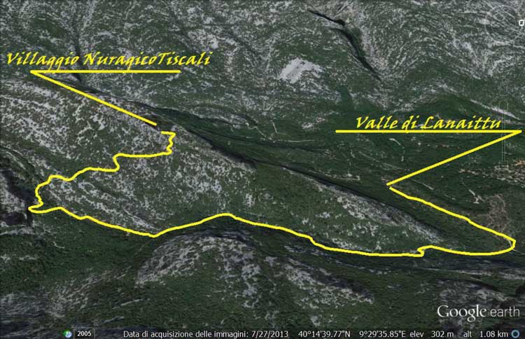 Dolina-Tiscali-Tracciato-Escursione